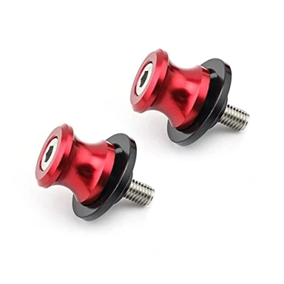 Abbildung von Schwingenspulen Schieber für Kawasaki Z650, Z800, Z900, Z1000, Z1000SX, ZX6R, ZX10R, Ninja 650, Motorrad, Heckständer, Spulen, Schraube, 8 mm (rot)