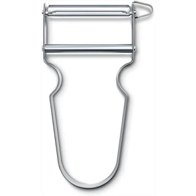 Abbildung von Victorinox Sparschäler STAR, Kartoffelschäler, Zweischneidig mit Pendelklinge, Extra Scharf, Metallgriff, Swiss Made