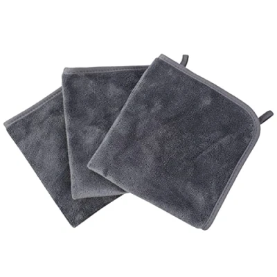 Abbildung von KinHwa Mikrofaser Abschminktücher waschbar Make Up Entferner Tuch Waschlappen microfaser Gesichtsreinigungstücher Super weiche &amp; wiederverwendbare reinigungstücher 30cm x 30 cm 3 Stück Grau