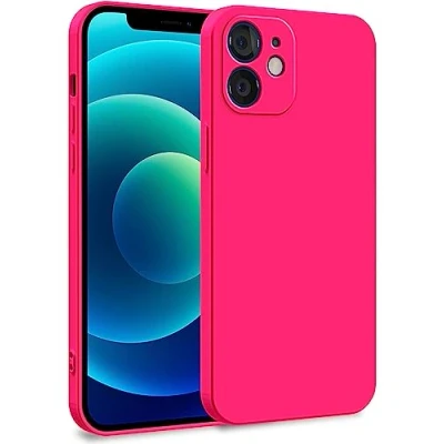 Abbildung von MyGadget Hülle kompatibel mit iPhone 12 Zweilagige Handyhülle Kameraschutz Cover Innenfutter &amp; Silikon außen Pink