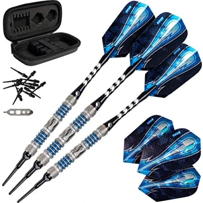 Abbildung von Viper Astro 80% Tungsten Soft Tip Darts mit Aufbewahrungs /Reisetasche, Unisex, Blue Rings