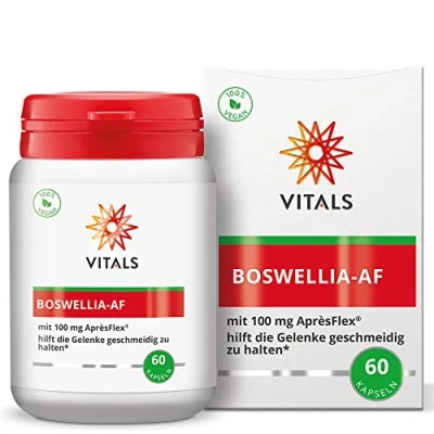 Abbildung von Vitals Boswellia AF 60 Kapseln, vegan. Für bewegliche Gelenke. Mit 100mg Aprèsflex aus serrata.