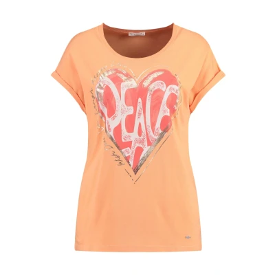 Abbildung von Key Largo WT Motto Round Tshirt print, Damen, Größe: Small, Bleached orange