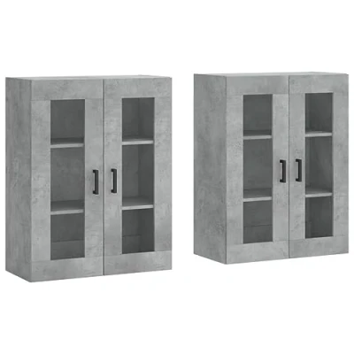 Abbildung von vidaXL Wandschrank 2 STK., Hängeschrank mit viel Stauraum, Sideboard für Wohnzimmer, Schrank Wandmontage Lagerschrank Kommode, Skandinavisch, Hochglanz Weiß Holzwerkstoff