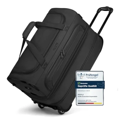 Abbildung von REDOLZ 2 Rollen MEDIUM Trolley Reisetasche Volumen mit Dehnfalte erweiterbar von 51 auf 64 Liter für Männer &amp; Frauen (55 cm, extra Bodenfach)