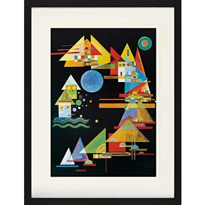 Abbildung von 1art1 Wassily Kandinsky Poster Spitzen Im Bogen, 1927 Gerahmtes Bild Mit Edlem Passepartout Wand Bilder Bilderrahmen 80x60 cm