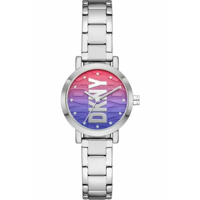 Abbildung von DKNY Analog Quarz Uhr, Damen, Größe: One Size, Silber