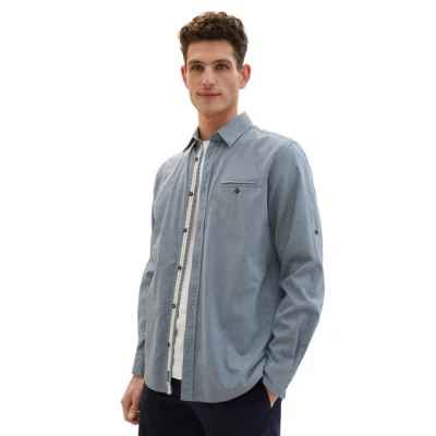 Abbildung von TOM Tailor Hemd, Herren, Größe: Medium, Navy blue small structure