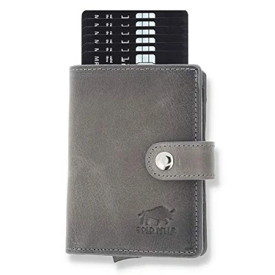 Abbildung von Solo Pelle Mini Geldbörse Q Wallet Leder mit integriertem Kartenetui für 15 Karten, Echt Leder, Made in Europe, elegantem Design RFID Schutz