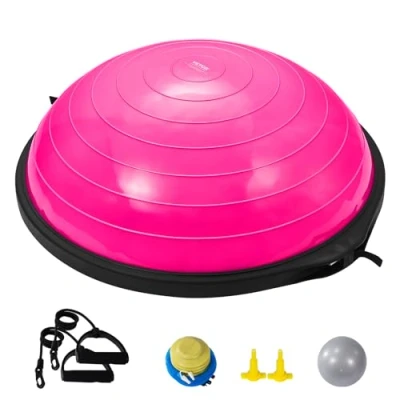 Abbildung von VEVOR Gymnastikball Fitnessball Sportball Yogaball 66cm Halb Rosa Balance