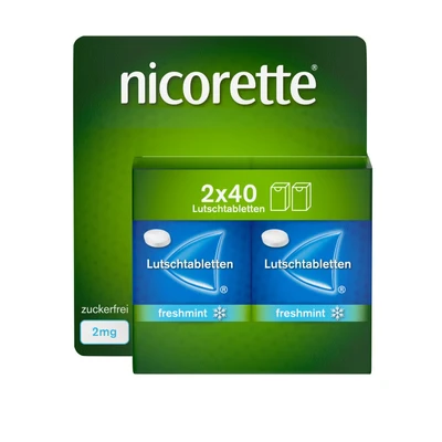 Abbildung von nicorette Lutschtablette freshmint 2 mg Nikotin 80 St