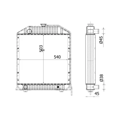 Abbildung von MAHLE ORIGINAL CR 2281 000S Kühler, Motorkühlung 503 540 45 Kühlrippen gelötet