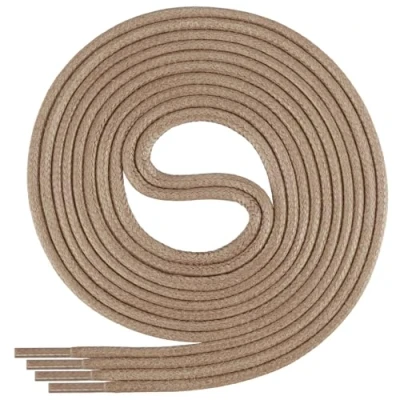 Abbildung von Di Ficchiano gewachste runde beige Schnürsenkel, Schuhband, Laces, Durchmesser 2 4 mm für Businessschuhe, Anzugschuhe und Lederschuhe Farbe: beige.V05 Länge: 120cm