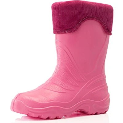 Abbildung von Ladeheid Eva federleichte Kinder Gummistiefel für Jungen und Mädchen Regenschuhe Bequeme wasserdichte Regenstiefel LA CA 01 (Puderrosa, 34/35 EU)