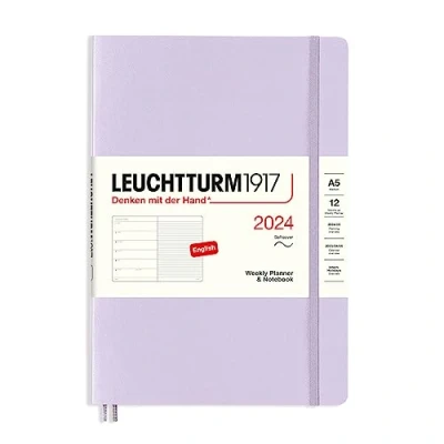 Abbildung von LEUCHTTURM1917 367772 Wochenkalender &amp; Notizbuch Softcover Medium (A5) 2024, 12 Monate, Lilac, Englisch
