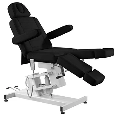 Abbildung von Activeshop Azzurro 706 Pedi Kosmetikliege Massageliege Massagetisch Massagestuhl Schwarz bis 200 kg belastbar Premium PU Leder mit 1 motoren 186 x 58 (62,5 84,5) cm (L W H)
