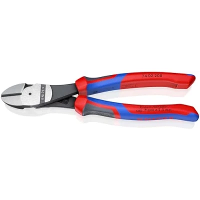 Abbildung von KNIPEX Kraft Seitenschneider mit Comfort Griffen schwarz atramentiert 200 mm 74 02 SB