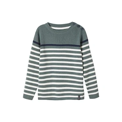 Abbildung von Vertbaudet Jungen Streifenpullover Oeko Tex wollweiß 152