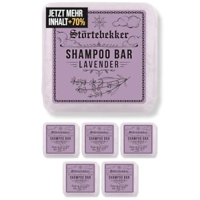 Abbildung von NEU: Störtebekker® Premium Festes Shampoo Lavendel (x6) Handgefertigtes, veganes für Herren &amp; Damen Wohlduftende Duschpflege Haut und Haar Feuchtigkeits Bar