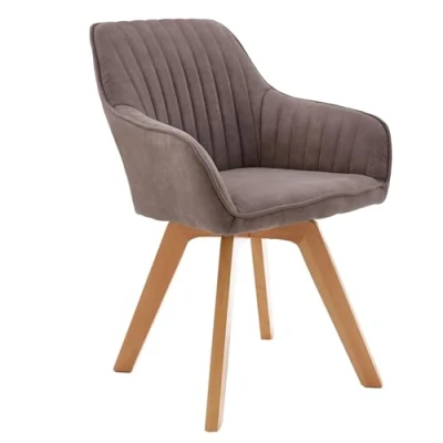 Abbildung von riess ambiente Polsterstuhl LIVORNO vintage taupe / natur (Einzelartikel, 1 St), Esszimmer · Microfaser Armlehne 180 drehbar