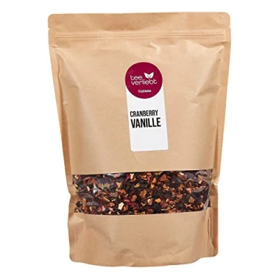 Abbildung von teeverliebt Loser Früchtetee Cranberry Vanille 1000 g I lose herbe, säuerlich und gleichzeitig süße Komposition der Tee Mischung 1 kg