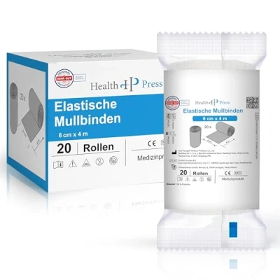 Abbildung von Health Press® Mullbinden Elastisch 6cm x 4m 20 St