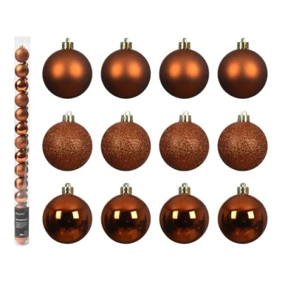 Abbildung von Weihnachtskugeln Kunststoff 3cm 14er Set klein &amp; bruchsicher Christbaumkugeln Weihnachtsbaumkugeln für Weihnachten Christbaumschmuck Weihnachtsbaumschmuck Warm Orange
