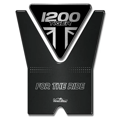Abbildung von Resin Bike Aufkleber für Motorrad Kompatibel mit Triumph Tiger 1200 2018 2020 Matt Jet Black. Tankabdeckung vor Stößen und Kratzern. 3D Harzklebstoff Stickers Made in Italy