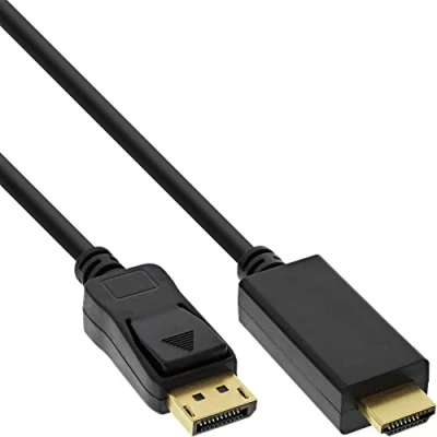 Abbildung von InLine® DisplayPort zu HDMI Konverter Kabel, 4K/60Hz schwarz, 7,5m