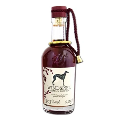Abbildung von Windspiel Premium Sloe Gin 33,3% vol. 0,05 Liter Manufaktur Miniatur mit handverlesenen Schlehen aus der Eifel