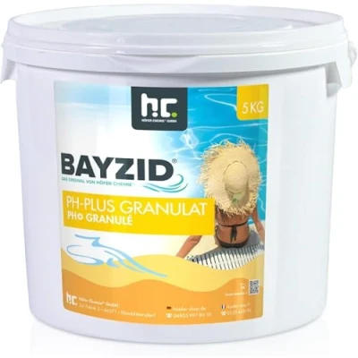 Abbildung von Höfer Chemie 2 x 5 kg pH Plus Granulat BAYZID (pH Heber) sorgt für eine schnelle und zuverlässige Anhebung des Werts in Pool Schwimmbad