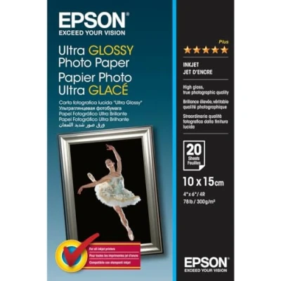 Abbildung von Epson Fotopapier Ultra Glossy, Format 10x15 cm, hochglänzend, 300 g/m²