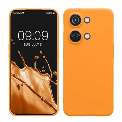 Abbildung von kwmobile Handyhülle kompatibel mit OnePlus Nord 3 5G Hülle Handy Case aus weichem Silikon in Fruity Orange