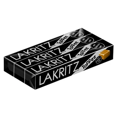 Abbildung von Lakritz Toffee Kaubonbons mit Süßholzsaft, Dragées Geschmack von Van Melle, 5 x 3er Pack