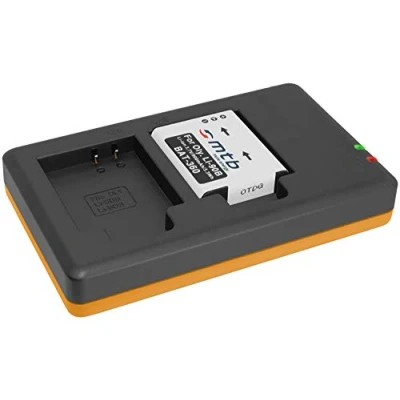 Abbildung von Akku + Dual Ladegerät (USB) kompatibel mit Ricoh DB 110 DB110 für GR III/Ricoh G900(SE) / WG 6 inkl. Micro USB Kabel (2 Akkus gleichzeitig ladbar)