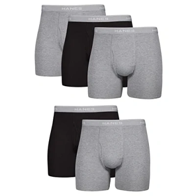 Abbildung von Hanes Herren Cool Dri Tagless boxershorts met comfortabele flex band, multipack5/5/5/8/8/8/8/8/10/2008/2008/2008/ Retroshorts, Schwarz/Grau, 5 Stück, XL EU