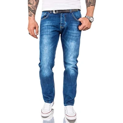 Abbildung von Rock Creek Straight Jeans Herren Stonewashed Hellblau RC 3120A