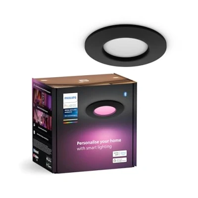 Abbildung von Philips Hue Einbaustrahler Slim White &amp; Color 90 mm Schwarz