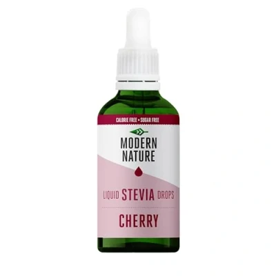 Abbildung von Modern Nature Kirsch Stevia Flüssig Flavour Drops Zucker Süßstoff Liquid Aroma Geschmacks Tropfen Sirup Zuckerfrei Ohne Kalorien Keto Süßungsmittel für Wasser 100ml