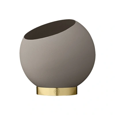 Abbildung von AYTM Blumentopf Globe, Ø 17 cm, graubraun, Aluminium, Stahl