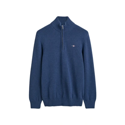 Abbildung von GANT HALF ZIP Strickpullover, Herren, Größe: Medium, Dark jeansblue melange