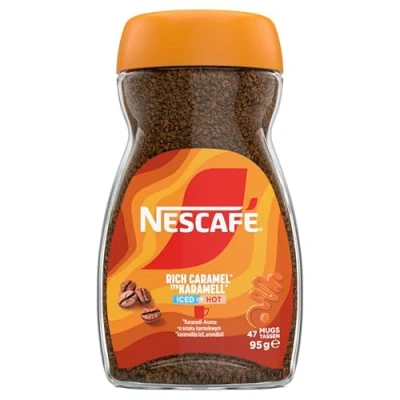 Abbildung von NESCAFÉ Typ Karamell, löslicher Bohnenkaffee, aromatisierter Instantkaffee, koffeinhaltig, 1er Pack (1 x 95g)