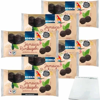 Abbildung von Edeka Jamaica Rumkugeln mit 4 % echtem Rum ohne Einsatz von Aromen 6er Pack (6x250g Packung) + usy Block