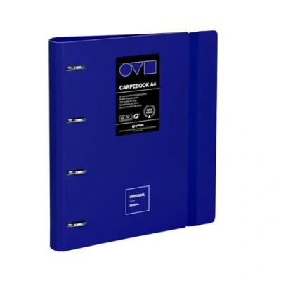 Abbildung von Grafoplas Ringbuch mit 4 Ringen A4, Polyfoam robust und ultraleicht Unequal Minimal Blau Inklusive Ersatzteil, Trennblättern Umschlag Perfekt für die Organisation von Schulsachen