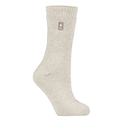 Abbildung von HEAT HOLDERS Damen Extra Warm Innen Flauschig Thermosocken für Geschenk Socken Winter (37 42, Hafer)
