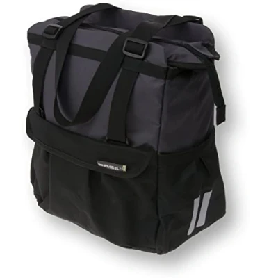 Abbildung von Fahrradtasche Basil Shopper XL 17 Liter 32 X 16 37 Cm Schwarz