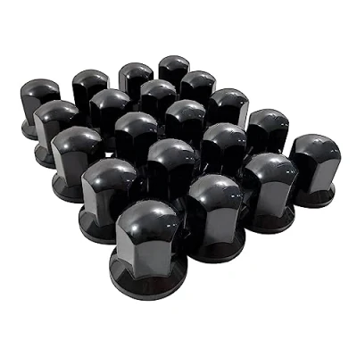 Abbildung von Sertplas 100 STK. x 32 mm Schwarz Radkappen Kunststoff Radmutterkappen LKW Truck Anhänger Zubehör