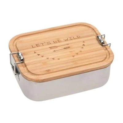 Abbildung von LÄSSIG Lunchbox Bamboo, Adventure, Bambus, Edelstahl, (1 tlg), mit Holzdeckel