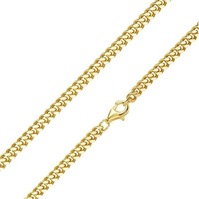 Abbildung von Materia Goldkette Herren breit 4mm Panzerkette K92, aus Echtsilber 925, vergoldet