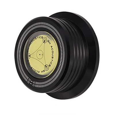 Abbildung von Bewinner 3 in 1 Plattenklemme für Schallplattenspieler, 50 Hz, Plattenstabilisator, Klemme mit Blasenwaage LP Plattenspieler, großartiger Plattenstabilisator